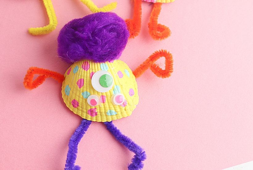 Collecting Seashells at the beach is fun! Turn them into something creative and make this easy Seashell Monster Craft for kids.